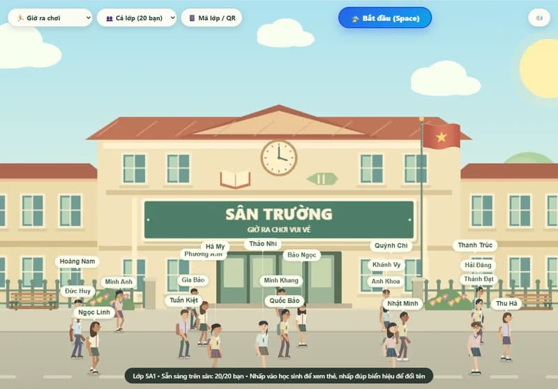 Bối cảnh Giờ ra chơi trong UFO Bắt Trả Bài